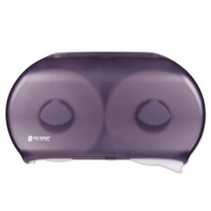 San Jamar Twin Jumbo Bath Tissue Transparent Black Pearl Dispenser,10000042933