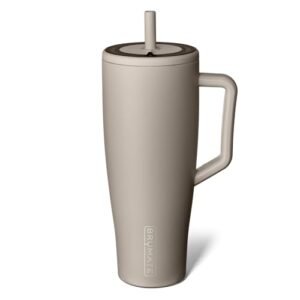 BrüMate Era 40 oz Tumbler with Handle and Straw | 100% Leakproof Insulated Water Bottle Tumbler with Lid and Flexible SoftSip Straw | Made of Stainless Steel | Cup Holder Friendly | 40oz (Mocha)