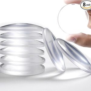 Door Stoppers for Wall Transparent (8pcs, Medium Size 2") Quiet Wall Protector for Door Handle, Round Shield Cushion Strong Adhesive Bumpers Reusable