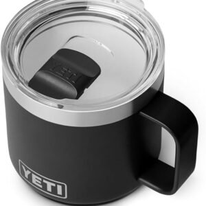 YETI Rambler 14 oz Ceramic Lined Stackable Mug, Vacuum Insulated, Stainless Steel with MagSlider Lid, Black