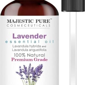 Majestic Pure Lavender Essential Oil with Glass Dropper - Huge 4 Fl Oz - 100% Pure and Natural Lavender Oil - Premium Grade Essential Oils for Diffuser, Aromatherapy, Soap and Candle Making