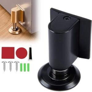 2026 New Door Wedge Stopper, Magnetic Doors Stoppers for Bottom of Door, No Drill Invisible Doorstops for Inside Door, Heavy Duty Magnetic Doors Catch Holder to Keep Doors Open (Black)