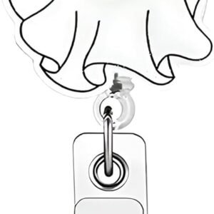 Halloween Badge Reel Retractable Cute Ghost Nurse Badge Reel Halloween Badge Holder Retractable Clip for Nurse Nursing Ghost Name Tag Acrylic Aligator Clip for Nursing Dector Teacher Office