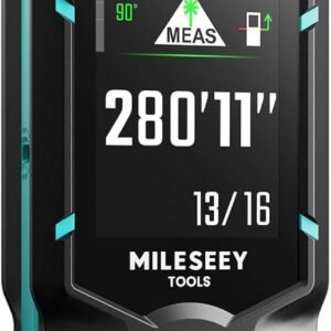 MILESEEY S50 Green-Beam Laser Distance Measure - 400ft Laser Measure, P2P, Side-Laser Alignment, Rechargeable, 2.4" IPS Backlit Display, Area/Volume Measurement, 8 Units, Indoor&Outdoor