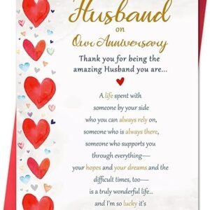Romantic Anniversary Card for Husband, Funny Anniversary Card Gifts from Wife, Sweet Wedding Day Gifts for Husband