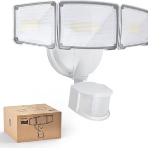 Philips 72W 7400LM LED Security Lights w/PIR Motion Sensor Outdoor, 5000K Daylight Dusk to Dawn Aluminum Flood Light, 3 Adjustable Heads, Waterproof for Garage, Yard, Porch