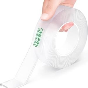 EZlifego Double Sided Tape Heavy Duty, Nano Double Sided Adhesive Tape, Clear Mounting Tape Picture Hanging Adhesive Strips (9.85FT)