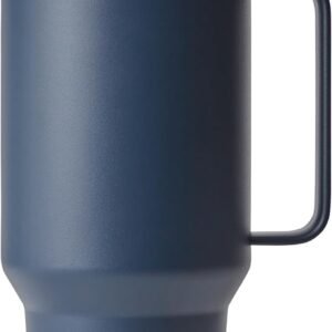 YETI Rambler 42 oz Tumbler with Handle and Straw Lid, Travel Mug Water Tumbler, Vacuum Insulated Cup with Handle, Stainless Steel, Navy