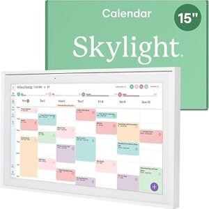 Skylight Calendar: 15-inch Wall Planner Digital Calendar & Chore Chart, Smart Touchscreen Interactive Display for Family Schedules – Wall Mount Included, Great for Organizing Your 2026 Calendar