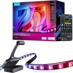 Govee TV Backlight 3 Pro with HDR Triple Camera, 11.8ft 5-in-1 RGBWWIC LED Strip Lights That Change with 55-65 Inch TVs, 75LEDs/m, Supports AI Filter, Smart App and Voice Control, DreamView Sync
