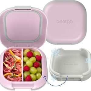 Bentgo Chill Mini Leak-Proof Lunch Box – Built-In Ice Pack Keeps Food Cold, 2.7-Cup Capacity for Snacks or a Sandwich, 3 or 4 Compartments, PFAS & BPA-Free, Ideal for Adults & Kids 3+ (Lilac Mist)