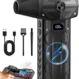 Compressed Air Duster - 4 Gear Adjustable Air Blower，200000RPM Storm Fan Super Powerful Cordless Air Duster with Fast Charging for Computer, Keyboard, Outdoor, Home, and Car