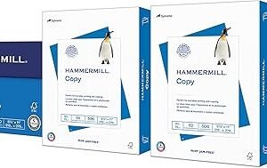 Hammermill Printer Paper, 20 Lb Copy Paper, 8.5 x 11 - 8 Ream (4,000 Sheets) - 92 Bright, Made in the USA