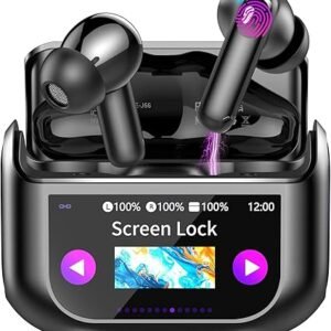 AI Translation Earbuds Real Time,164 Language/7 Translation Modes Translator Earbuds with Audio and Video Calls,No Subscription,5 EQ Modes Touch Screen Translator Headphones,48H AI Ear Buds Translator