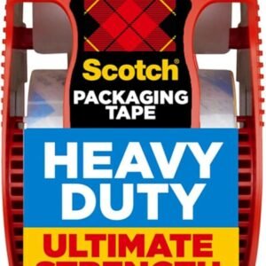 Scotch Heavy Duty Shipping Packaging Tape, 1.88" x 27.7 yd, Great for Packing, Shipping & Moving, Clear, 1 Dispensered Roll (142L)