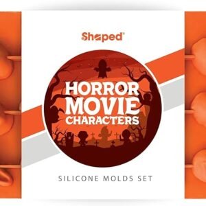 ShapedIceMolds Horror Movie Character Molds – Halloween Silicone Molds for Chocolate, Candy, Resin, Crafts – 3D Scary Film Icons for Party Treats & DIY Decor (Orange)