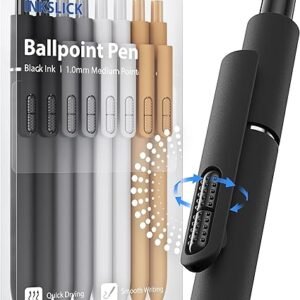 8 Pcs Black Ballpoint Pens - 1mm Medium Point Black Ink Pens | Smooth Writing Ball Point Pen for Men Women (Classic-8 pcs)