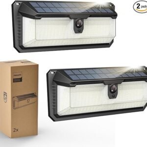 Philips Solar Lights Motion Sensor Outdoor, 258 LEDs Solar Powered Security Lights, 3 Lighting Modes, Waterproof Wall Light for Outside Yard Fence Garden Garage