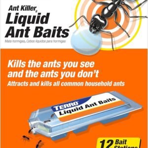 TERRO Ant Killer Bait Stations T300B - Liquid Bait to Eliminate Ants - Bait System - 12 Count Stations for Effective Indoor Ant Control